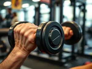 Bieg na bieżni w nowoczesnej siłowni, dynamiczny ruch nóg i kolorowe buty podkreślają energię treningu cardio.