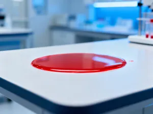 Uśmiechnięta kobieta prezentująca zdrowe, białe zęby w nowoczesnym gabinecie stomatologicznym.